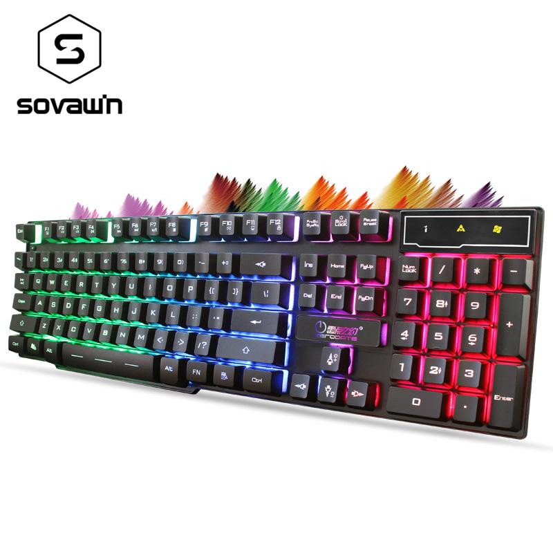 Waterproof Rainbow Backlit Gaming Keyboard