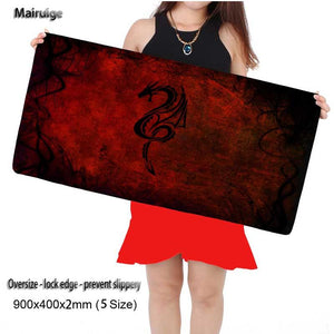 Mairuige Red Dragon 600x300/700x300/800x300/900x400mm Locking Edge Mouse Pad