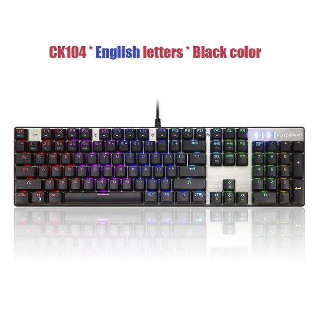 Motospeed CK104 Metal Keyboard Blue Red Switch Gaming Wired Mechanical Keyboard