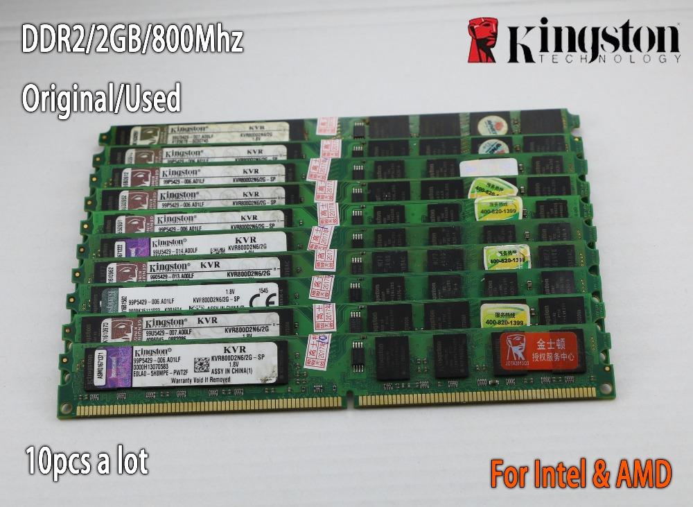 Used Kingston Desktop RAM DDR2 2GB 2g PC2-6400 800MHz 667Mhz