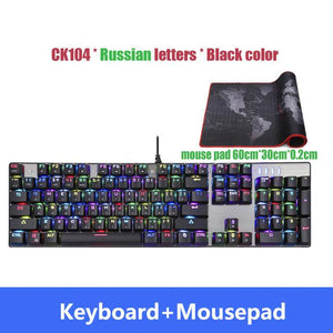 Motospeed CK104 Metal Keyboard Blue Red Switch Gaming Wired Mechanical Keyboard