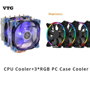 2018 VTG 5 Heatpipe Radiator 4pin CPU Cooler Fan