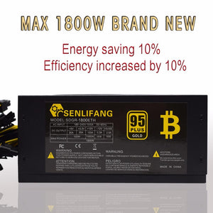 1800W 95% efficiency ATX12V V2.31 ETH Coin Mining Miner Power Supply